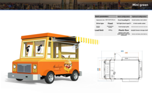 Carrito de Comida Móvil Eléctrico Multifuncional de Cuatro Ruedas, Carrito de Bebidas para Venta Ambulante de Té con Leche y Café - Product Image 2
