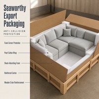 Canapé sectionnel tissé texturé beige clair moderne avec pieds noirs pour salon et chambre à coucher, vente en gros, directement de l'usine