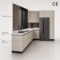 Meuble de cuisine moderne sur mesure en chêne massif blanc, résistant à l'eau, écologique, avec rangement multifonctionnel pour hôtels et restaurants