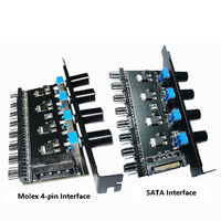 Controlador de ventilador manual de 8 puertos SATA/IDEPowered Hub con 4 ajustadores de velocidad de perilla para ventiladores de caja de PC de 3/4 pines