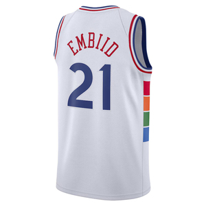 Pria # 21 Embiid Philadelphia Jersey Kaus Basket Kustom yang Dijahit Seragam Remaja Bordir Pakaian Olahraga Hot-press - Product Image 5