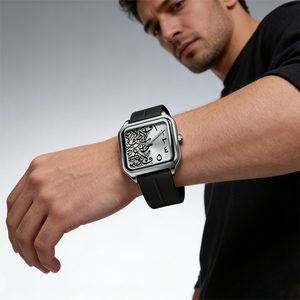 Men's Arabic Numerals <strong>Watch</strong> Southeast Asia Russia Magnetic Clasp Waterproof Alloy <strong>Rectangular</strong> Case Silicone Strap Quartz <strong>Watch</strong> - Product Image 2
