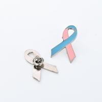 Broche en alliage de fer plaqué argent avec ruban de sensibilisation, idéale pour les fournitures promotionnelles de campagne