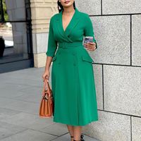 Robes de Luxe Personnalisées Grandes Tailles Femme, Robe de Soirée Décontractée à Manches en Dentelle et Strass Perlée, Robes d'Église Africaines pour Femmes