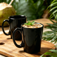 Tasses à lait en verre borosilicate de haute qualité, verres à jus et à eau, gobelets noirs, ensemble de verres à boire, tasses à café et à bière en verre