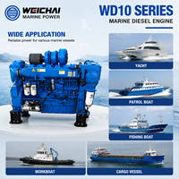 Moteur diesel marin SCDC Weichai WD10C258-15 190 kW 258 CV 1500 tr/min, moteur de bateau 6 cylindres pour bateau de pêche, bateau de travail