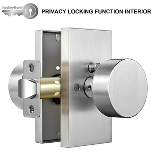 YoukeyHomi Hot Selling Anti-Theft Durable Zinc Keyless Privacy Bathroom Bedroom Classical Rectangular <strong>Door</strong> <strong>Knob</strong> Handle Lock - Product Image 4