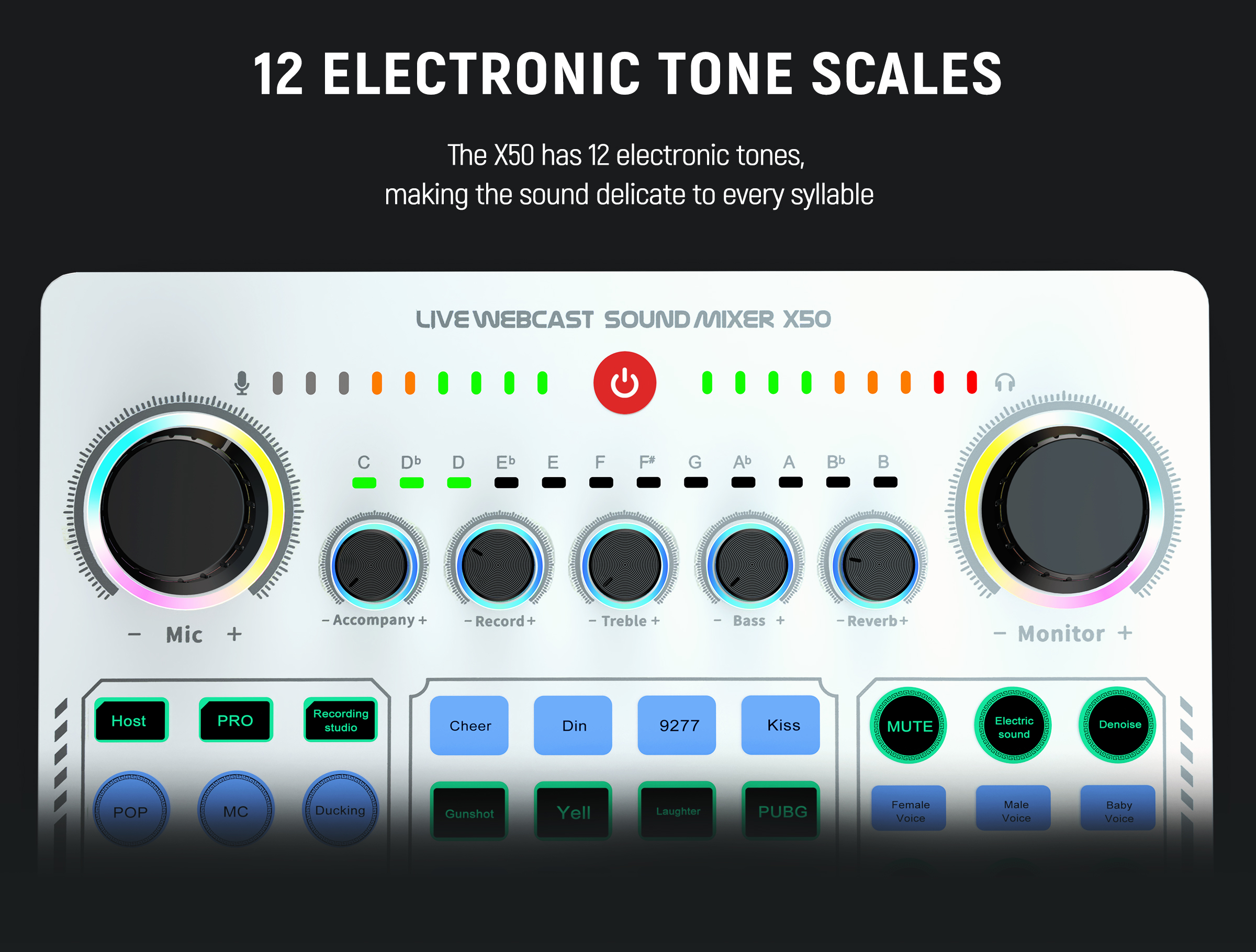 X50 Professional Recording Studio Sound Cards Live Stream USB