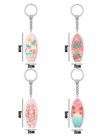 Porte-clés en plastique motif dessin animé planche de surf, accessoires de plage, cadeau souvenir créatif pour fans et amis, idéal pour les voyages, vente en gros transfrontalière