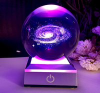 Boule de cristal rechargeable RVB 60mm 80mm Galaxy Cloud Veilleuse lumineuse pour maison chevet décoratif