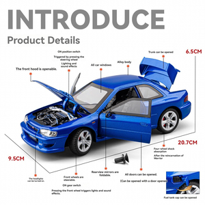 Coche Deportivo de Aleación Fundida a Presión Subaru Impreza WRX STI a Escala 1:24 con Simulación Acústico-Óptica, Ruedas de Retroceso y Movimiento, Regalo para Niños - Product Image 3