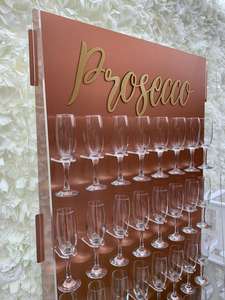 Présentoir mural personnalisé couleur Champagne, pour mariage, en acrylique Rose, or - Product Image 2