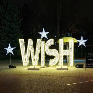 Vente en gros de lettres lumineuses en PVC 3D IP65, motif WISH, éclairage LED, étanche, pour aménagement paysager, centre commercial, rue, extérieur - Product Image 5