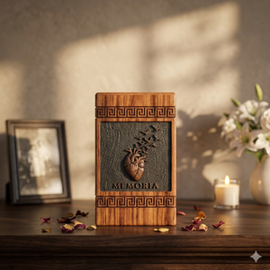 Urne commémorative en bois, porte-cendres funéraires, motif cœur sculpté, cadeau de souvenir pour les défunts - Product Image 4