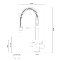 Robinet de cuisine italien moderne Milano - Modèle en acier à 5 voies 330943-BK
