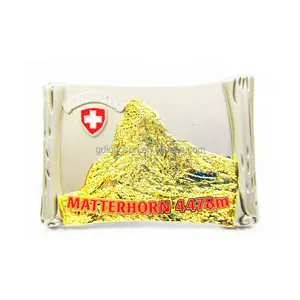 Individuelles vergoldetes Bergklettern Schweiz Matterhorn 4478 m Kühlschrank Magnet Metallmagnet-Skripp Souvenirs Schweiz
