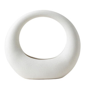 Vase carré en céramique de style lunaire pour composition florale, ornement simple pour salon, bureau, <span class=keywords><strong>piscine</strong></span>, ustensiles en porcelaine pour fleurs - Product Image 5