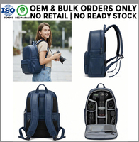 Sac à dos professionnel en cuir végétalien pour appareil photo, idéal pour la photographie de mariage, fabrication OEM en marque blanche pour photographes, vente en gros