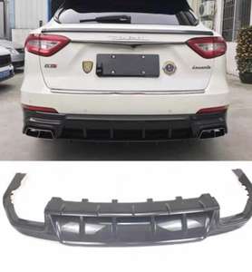 Nouvelles sorties d'échappement en fibre de carbone pour pare-chocs arrière <span class=keywords><strong>Levante</strong></span> 2016-2020 - Tissage sergé 3K - Fixation par vis - Ajustement universel - Product Image 2