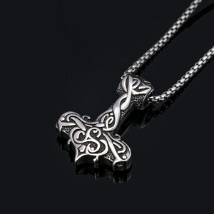 Yunnique – collier avec pendentif marteau de Thor en acier inoxydable, bijoux unisexes à la mode, style nordique, symbole viking, pour hommes et femmes - Product Image 4