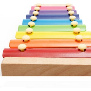 Xylophone en bois coloré en gros pour enfants, instrument de musique Orff avec touches arc-en-ciel et maillet - Product Image 6