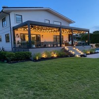 Pergola électrique rétractable en aluminium pour la maison, abri solaire antirouille avec LED pour la détente dans la cour, la terrasse et le jardin