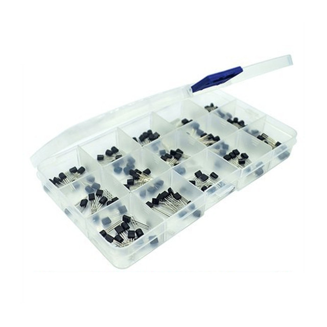 300PCS TO-92 Transistor Kit Assortment Box BC547 BC327 BC337 2N2222 3904 3906 C945 PNP/NPN Transistors Set Electronics Kit