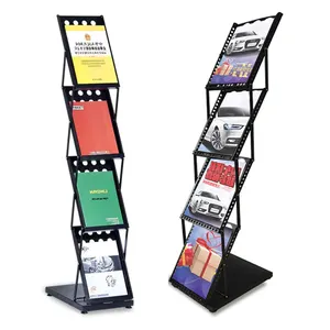 Support de sol fer A4 acrylique porte-brochures/porte-brochures publicitaires/porte-brochures étagère à magazines