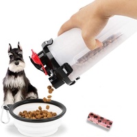 Bouteille d'eau potable Portable en plastique de qualité alimentaire 700ML double compartiment PP 2 en 1 de voyage pour animaux de compagnie avec bol pour chien