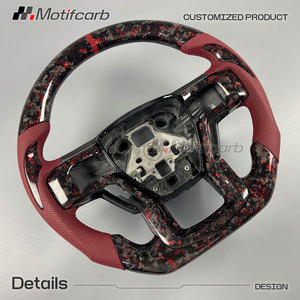 Volante de Fibra de Carbono Forjado Personalizado, Actualización Interior Rojo para Automóvil, para Ford F150 F-150 F250 F350 Raptor XLT 4x4 Shelby 2015-2023 - Product Image 3