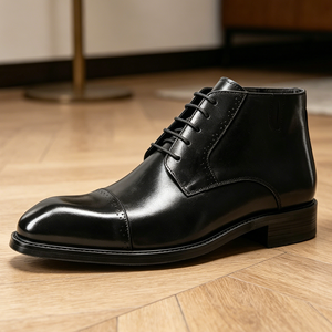 Zapatos de piel auténtica de alta calidad para hombre, botas <span class=keywords><strong>Chelsea</strong></span> con diseño italiano, personalización de fábrica al por mayor, novedad - Product Image 1