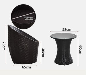 Silla de jardín Patio Jardín de lujo Ratán Muebles de salón hechos a mano al aire libre - Product Image 4