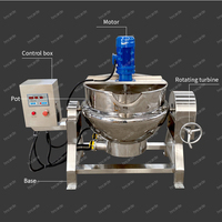 Chaudière à sucre de 200 litres, cuiseur à caramel et confiture, mélangeur inclinable, cuiseur à vapeur, machine à mélanger, bouilloire à enveloppe avec mélangeur
