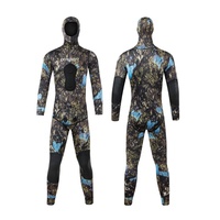DIVESTAR Combinaison de Chasse Sous-Marine en Néoprène 3mm 5mm 7mm, Tenue de Chasse Sous-Marine Deux Pièces, Combinaison de Plongée Cellule Ouverte
