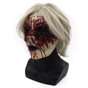Maschera da Strega Horror per Halloween, Maschera Integrale in Latex, Spaventosa e Inquietante, Accessorio per Feste, <span class=keywords><strong>Donna</strong></span> <span class=keywords><strong>Fantasma</strong></span> con Capelli Bianchi - Product Image 2