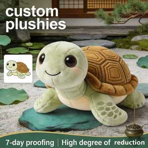 Peluche tortue haute fidélité inspirée des dessins animés - Échantillon disponible en 7 jours, faible MOQ, vente en gros pour les détaillants et les vendeurs e-commerce - Product Image 1