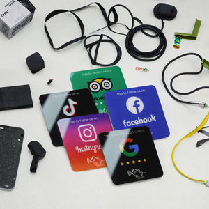 Plaques intelligentes en acrylique NFC 13,56 MHz pour contrôle d'accès, sans contact, Google Review Follow 213/215/216, plaque pour réseaux sociaux pour hôtel RFID - Product Image 2