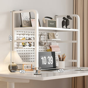 Tamaño personalizable, estructura en H moderna, hierro y madera, estantes de almacenamiento de escritorio para estudiantes, estantería, estante de placa de cavidad - Product Image 2