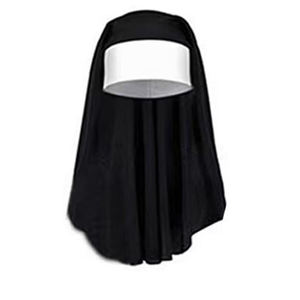PESENAR Nonne Kostüm für Frauen-Nonne Kopf bedeckung Kragen Strümpfe Kreuz Halskette, Sexy Nonne Cosplay Requisiten für Halloween - Product Image 4
