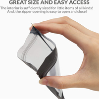 Sacs en plastique refermables personnalisés imprimés, pochette plate en Mylar noir mat avec fermeture éclair et fenêtre transparente