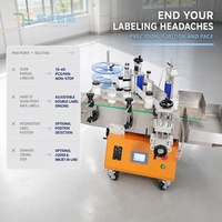 Machine d'étiquetage automatique verticale de bureau pour bouteilles rondes, cosmétiques, aliments, produits pharmaceutiques, pots, double étiquette