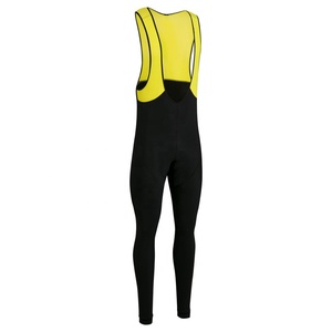 Pantalon de cyclisme ajusté pour homme, longueur longue, bleu marine avec rayures roses et grises, en Spandex et Nylon, anti-humidité - Product Image 5