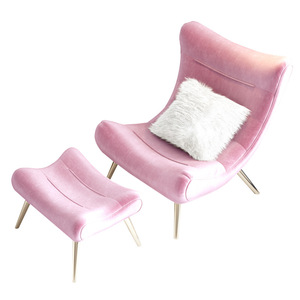 Nuovo arrivo mobili soggiorno Poltrona Poltrona <span class=keywords><strong>sedie</strong></span> in acciaio inox oro accento con pouf <span class=keywords><strong>sedie</strong></span> soggiorno - Product Image 3