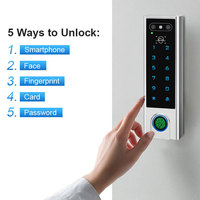 Serrure de porte intelligente extérieure étanche Tuya Wifi avec reconnaissance faciale, empreinte digitale, contrôle d'accès, déverrouillage à distance et entrée sans clé