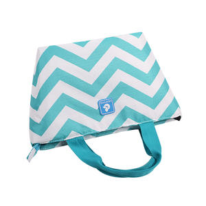 Extra <b>Large</b> Striped Top Zipper Cotton Rope Handle Natural <b>Canvas</b> Tote Beach <b>Bag</b> - Product Image 2