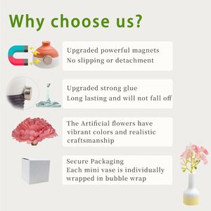 6-Piece Mini Polyresin <b>Fridge</b> <b>Magnets</b> With 3D Plant Vase Design Custom Shape Eco-Friendly & Durable - Product Image 4