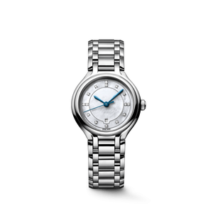 2026 New Silver Steel Case Mother Of Pearl Dial Diamond Markers Blue Hands Date Automatic Watch with Steel Bracelet - Product Image 1