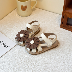 Sandales Fleur Tournesol pour Filles – Nouvelles Chaussures de Princesse Polyvalentes à Bout Couvert pour l'Été et la Plage Décontractée - Product Image 3