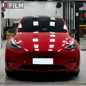 低価格明るい赤車ラップビニール粘着車ビニールラップロールフルボディ5ft By75カーマイン赤車ビニールラップ - Product Image 2