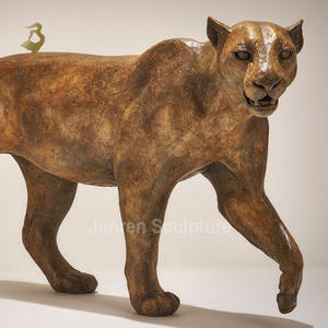 Bronze Noir Panthère Statue Extérieur Décoratif Animal Mascotte Sculpture Métal Illustration dans <span class=keywords><strong>Casting</strong></span> Technique Ange Thème - Product Image 3